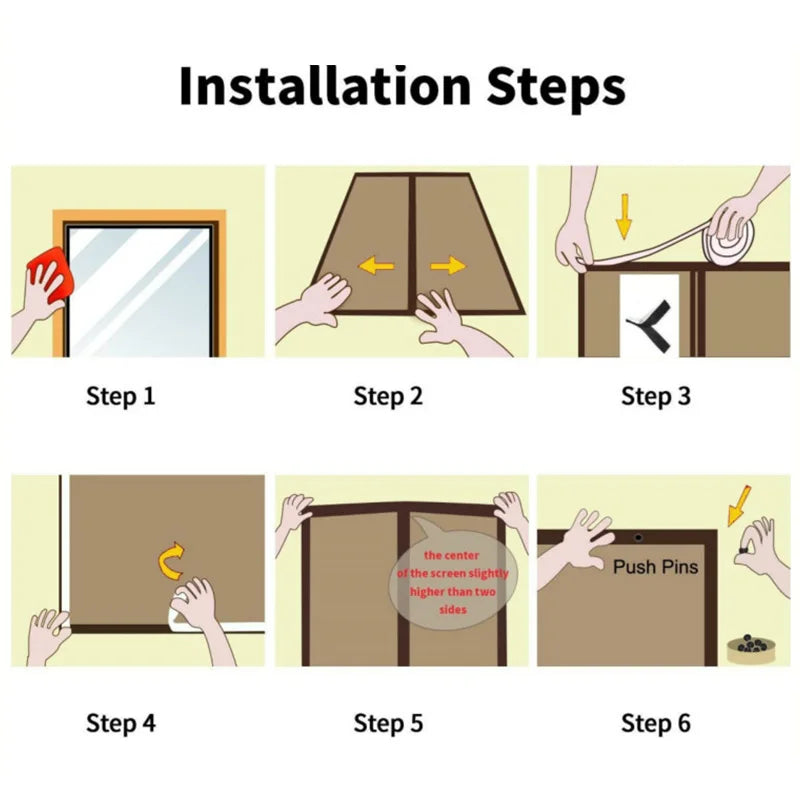 1PC New Magnetic Screen Door Curtain Anti-Mosquito Net Fly Insect Screen Mesh Automatic Closing 4 Size Easy Installation