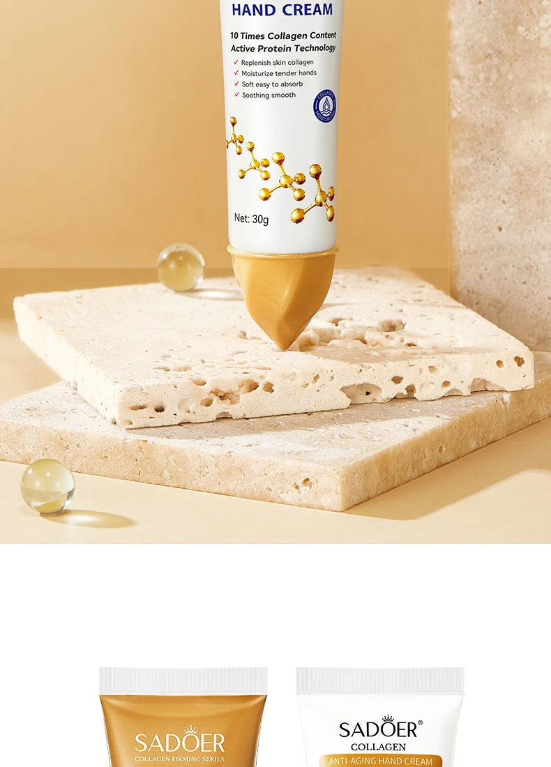 Collagen Anti-wrinkle Hand Cream Anti-drying Cracked Whitening Moisturizer Fade Fine Line Soft Smooth Repair Hand Foot Skin Care