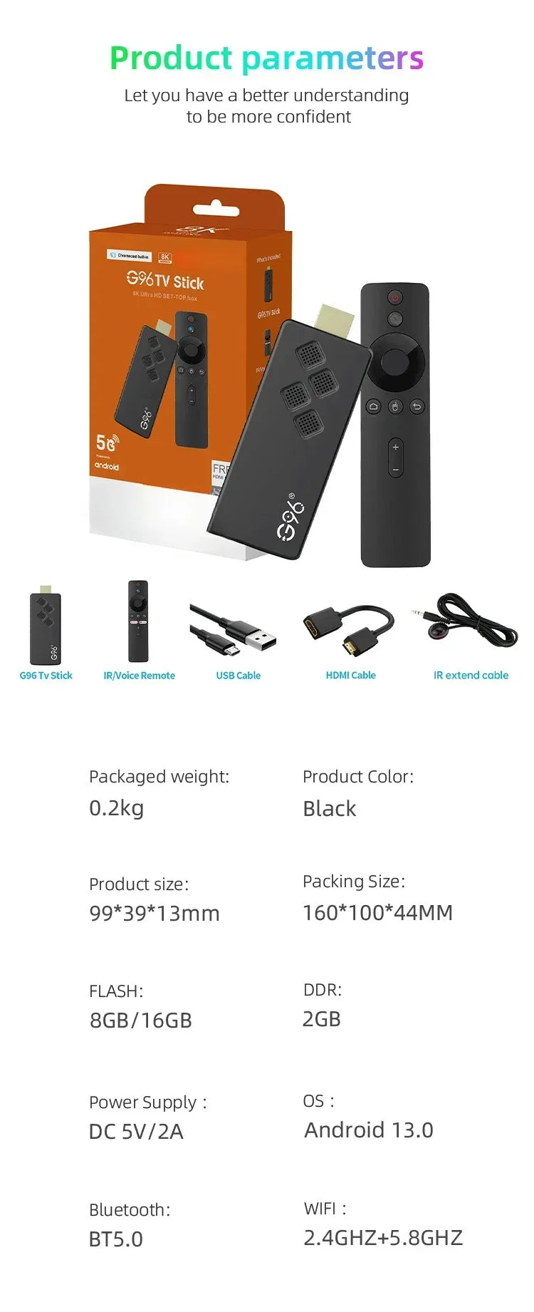 G96 H313 2GB RAM 16GB ROM TV Stick 4K Android 10 Dual Wifi IPTV ATV UI Fire Sticks Alexa Voice Remote TV Box 4K Smart Box