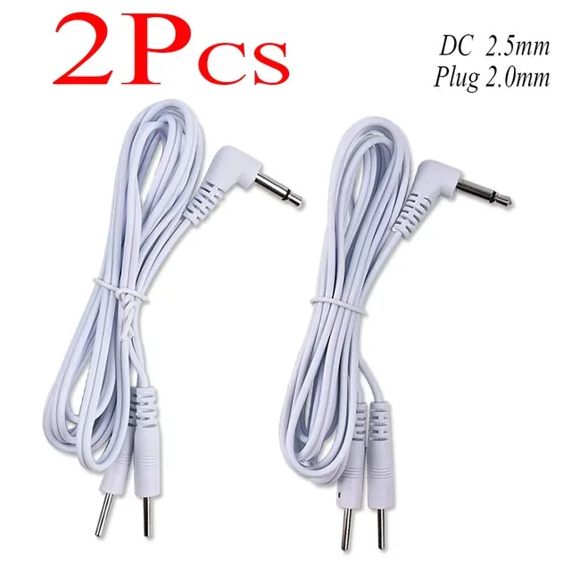 2 Way Electrode Wire Gloves 2.5mm Cable EMS Muscle Stimulator Electrode Pads TENS Unit Massage Machine Lead Wire Replacement