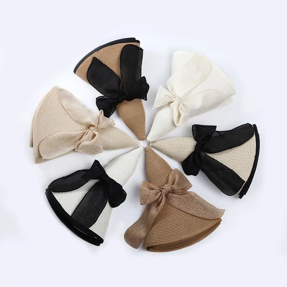 Women's Big Straw Sun Hats Foldable Wide Brim UPF50+ Summer Beach Holiday Roll up Cap Elegant Panama Fashion Fisherman Hat