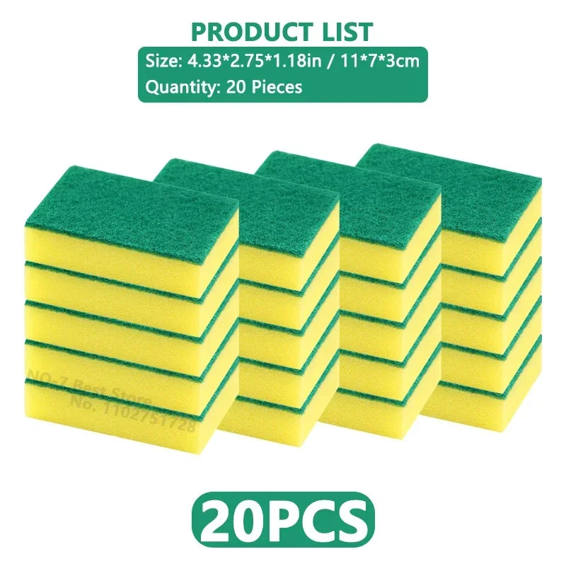 Dishwashing Sponge Reusable Kitchen Cleaning Scouring Pad Washable Scrub Sponge Eco Non-Scratch for Washing Dishes Magic Sponge