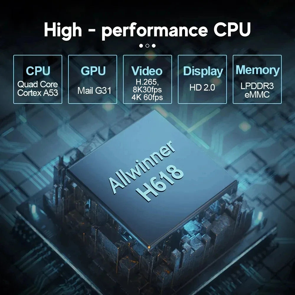 TV98 8K ATV Smart TV Stick BT5.0 Android 14 ATV Allwinner H618 2.4G 5G Wifi Support OTA 4K Player 2GB 16GB Voice remote TV Box