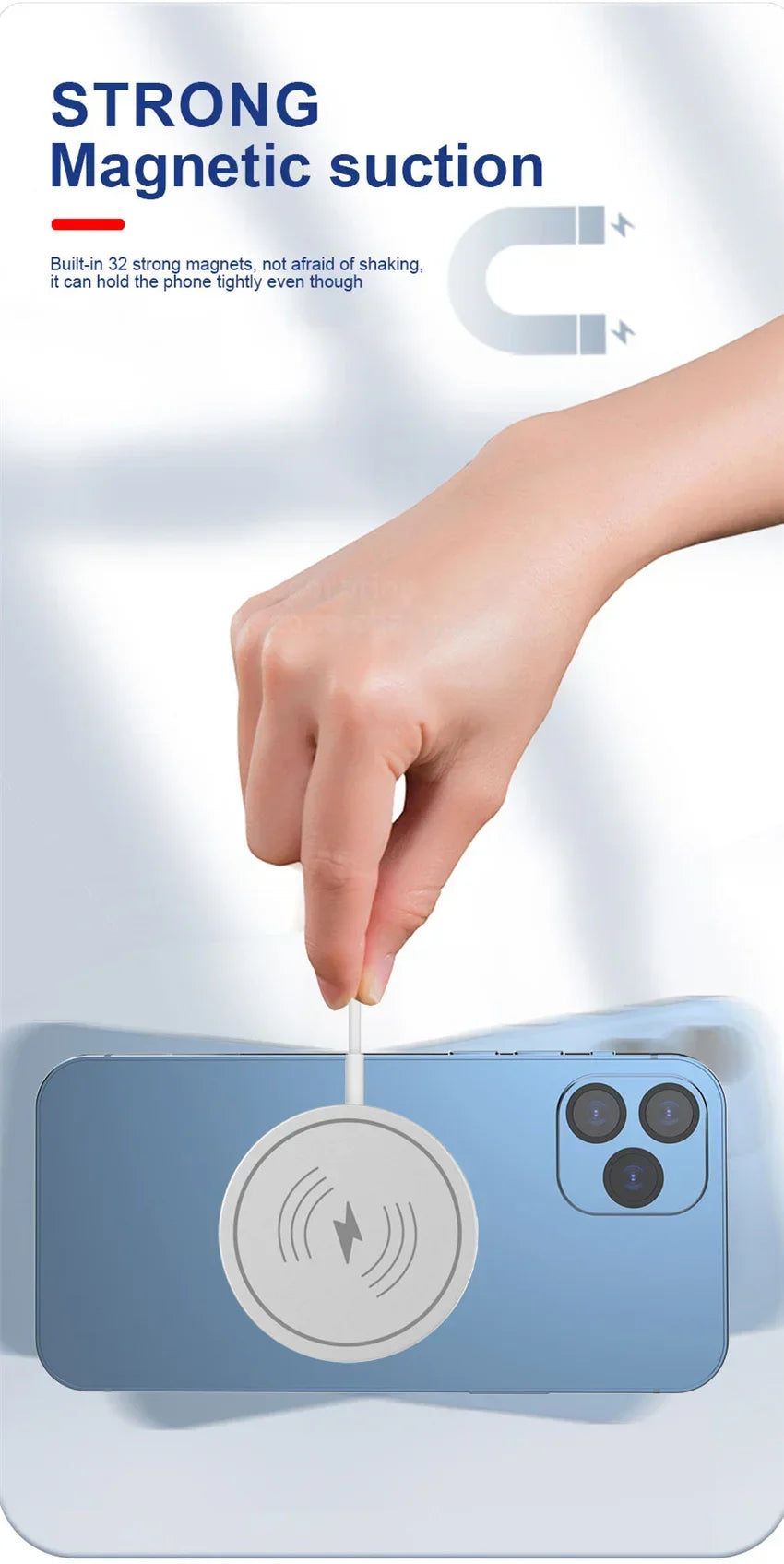 100W Magnetic Wireless Charger Pad For iPhone 16 15 14 13 12 Pro Max Mini Induction Fast Wireless Charging Dock Station Charger