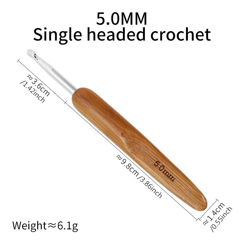1Pc 0.5mm/0.75mm Dreadlock Crochet Hook Wood Crochet Needles Hair Dreadlocks Tool for Braid Craft