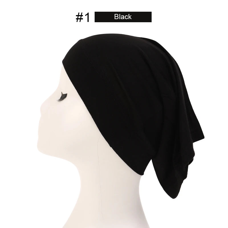 Fashion Muslim Hijab Caps Solid Underscarf Women Veil Modal Cotton Hijab Muslim Scarf Turbans Head  Women's Hijabs Hat Islamic