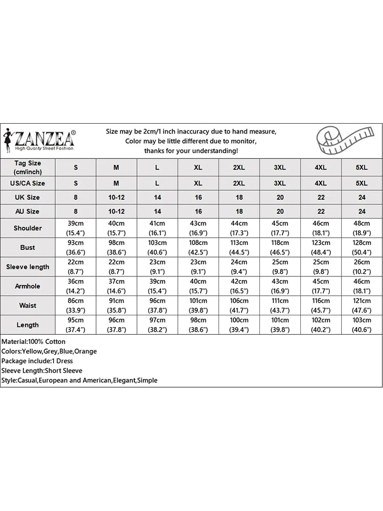 2023 ZANZEA Women Summer Dress O Neck Short Sleeve Robe Vintage Solid Work Dresses Holiday Vestidos Causal Knee Length Sundress