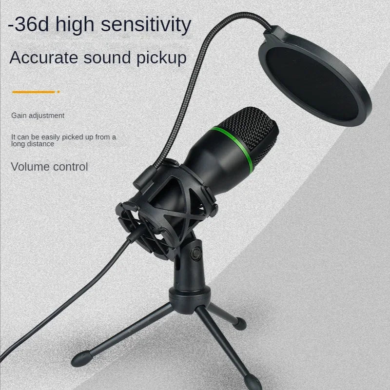 ME4 RGB Condenser Microphone USB Wired Desktop Tripod MIC For Recording Live Gaming Video Noise Reduction Conference Microphone