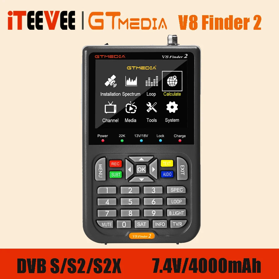 2025 V8 Finder 2 PRO Satellite Signal Finder DVB S/S2/S2X HD 1080P TV Signal Receiver Sat Decoder brazil ACM h.264 Free Ship