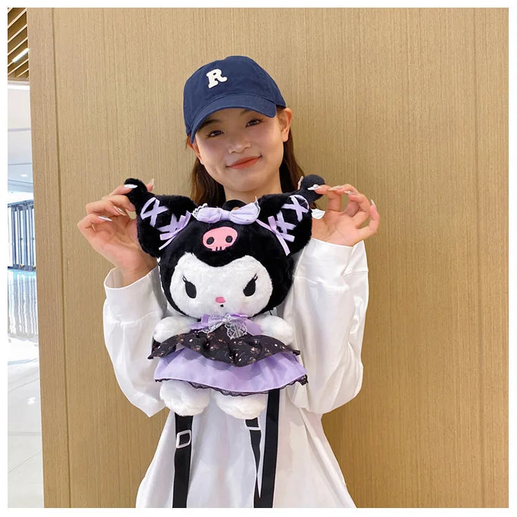 Wholesale Sanrio Plush Kuromi Backpack My Melody Backpack Shoulder Bag Kawaii Plush Toys Lolita Daypack Plushies Doll Girl Gift