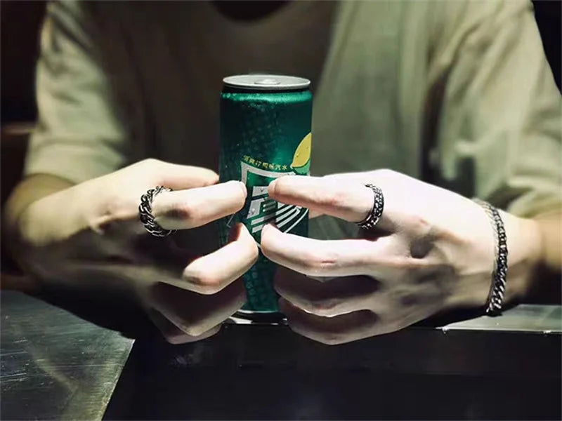 Titanium Steel Rotatable Chain Fidget Joint Ring Jewelry Anillos De Hombres