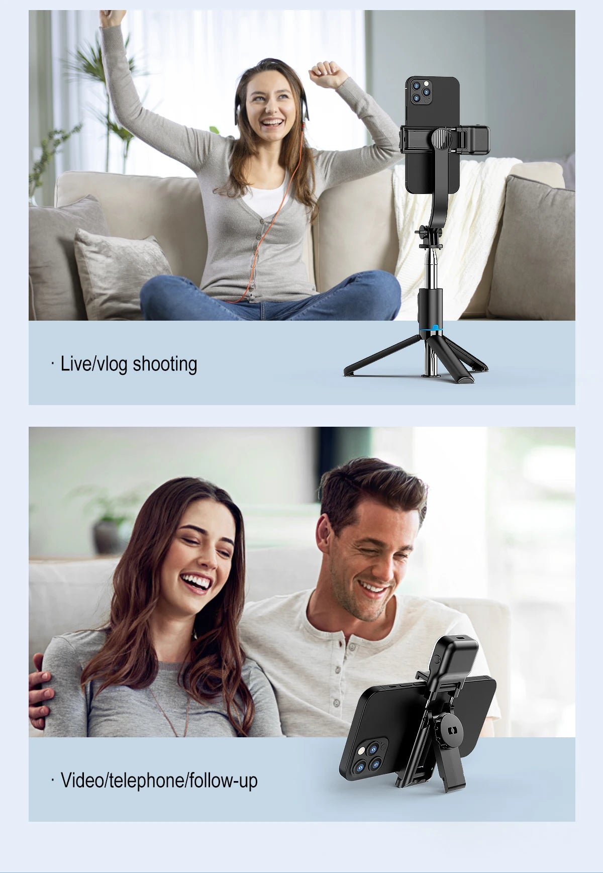 C01s Selfie Stick Tripod with Fill Light, Detachable Phone Bracket Monopod,  Wireless Bluetooth Remote for Huawei iPhone Android