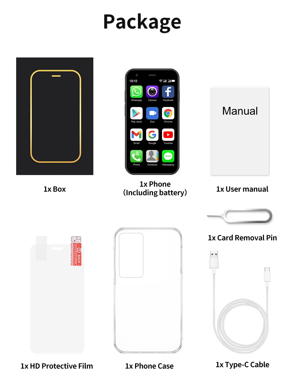 SERVO P60 PRO Mini Android Smartphone 3.0" Display Google Play 2GB+16GB WIFI Hotspot GPS Small Pocket Mobile Phones Low Price