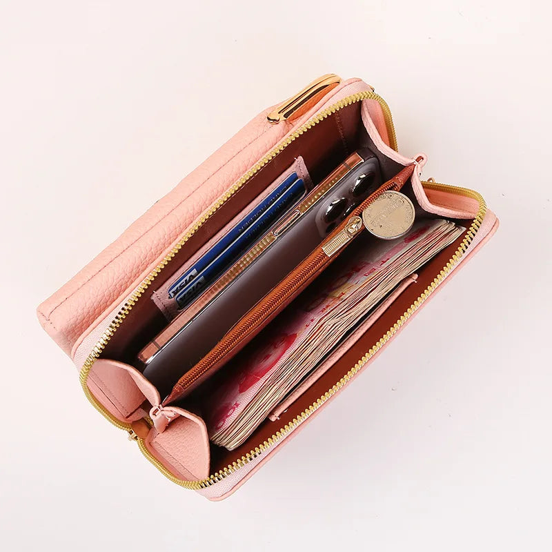 Women's Long Embroidered Mobile Phone bag Female Shoulder Straps Handbag Crossbody Bag Ladies Wallet Coin Purses Cards Holder