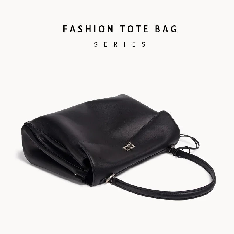 Premium Cow Leather Rodeo Bag High-end Feel Fashionable Kelly Bag Light Luxury Large Capacity Leather Shoulder Crossbody Women's