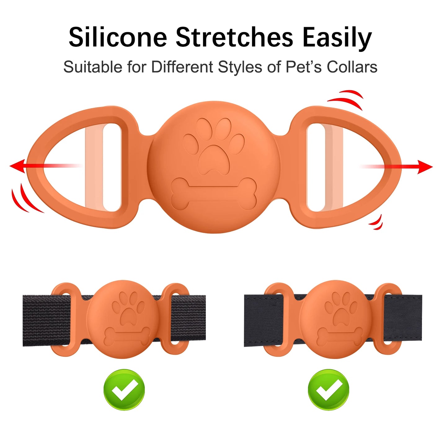 Silicone Engraved Cover For Apple Airtag Case Dog Cat Collar GPS Finder Protective Soft Case For Apple Air Tag Tracker Holder