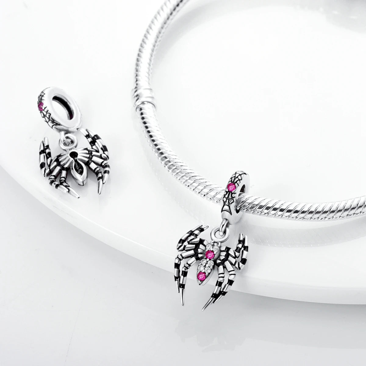 925 Silver Plated Firefly Pizza Cake Charms Fit Original Pandora Bracelet Making Fashion Jewelry