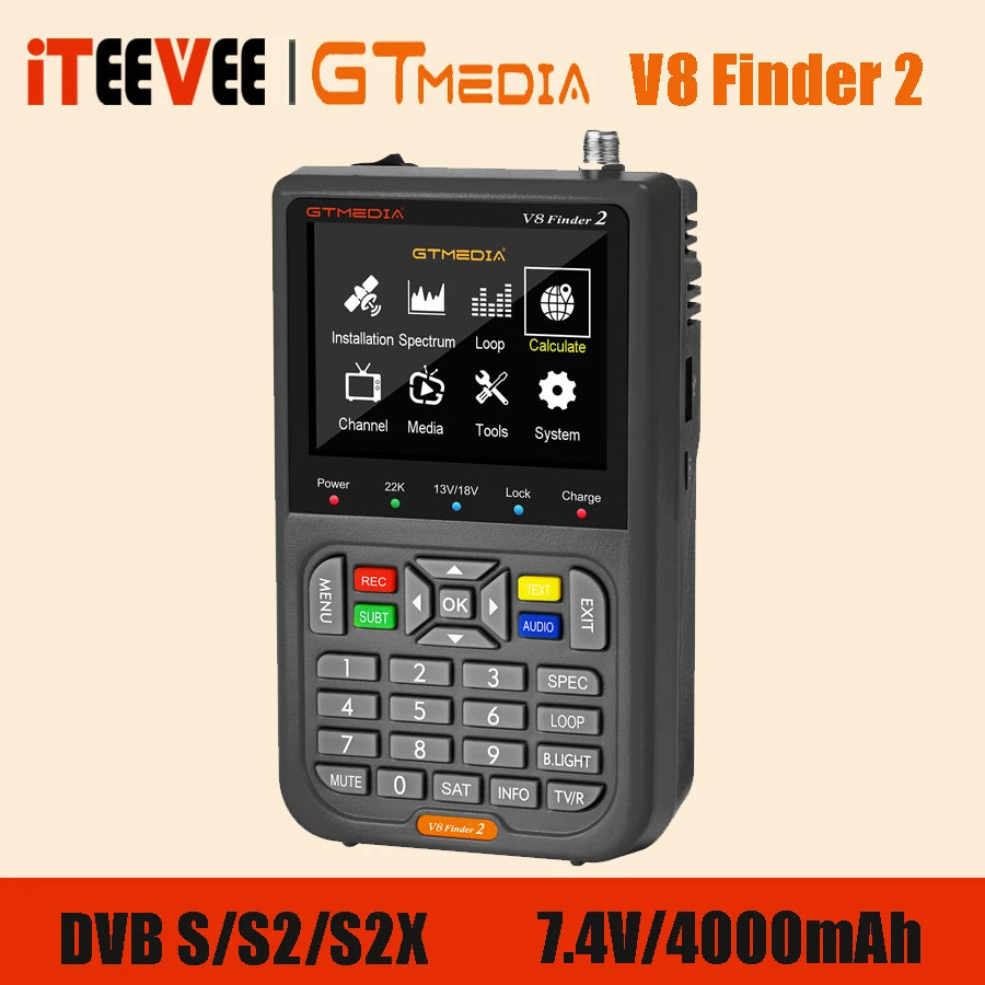 2025 V8 Finder 2 PRO Satellite Signal Finder DVB S/S2/S2X HD 1080P TV Signal Receiver Sat Decoder brazil ACM h.264 Free Ship