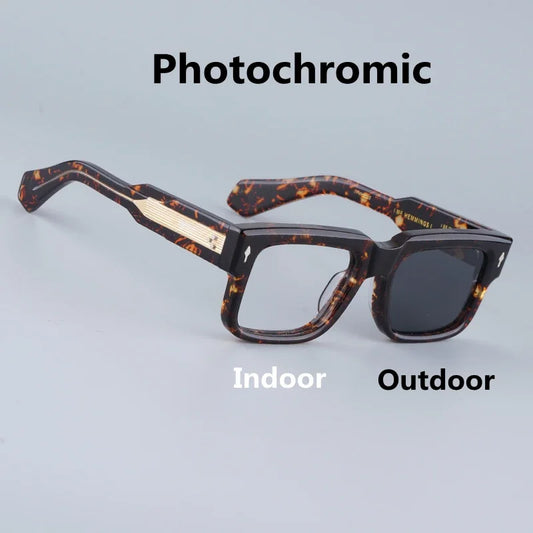 Hemmings Photochromic Transit Sunglasses Clear indoor Dark Outdoor Uv400 Handmade Acetate Men and Ladies Eyeglasses with Case