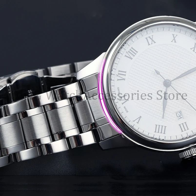 Arc Flat End Solid Stainless Steel Watchband for Tissot Butterfly Clasp Strap 12 13 14 15 16 17 18 19 20 21 22 23 24mm Universal