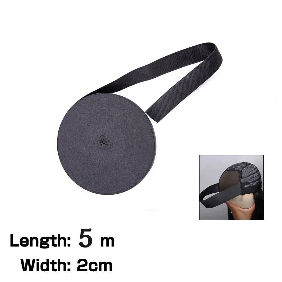 5M/roll Sewing Headband for Wig 5 Sizes Elastic Wig Band for Hold Wig Good Quality DIY Wig Accessories Wig Elastic Band