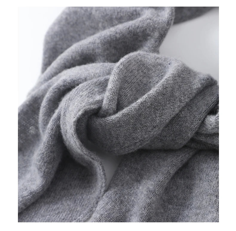 2024 Trend Large Triangle Shawl Scarf 100% Wool Women Knitted Accessories Cape Casual Soft Warm Cappa Cozy Black Gray Red