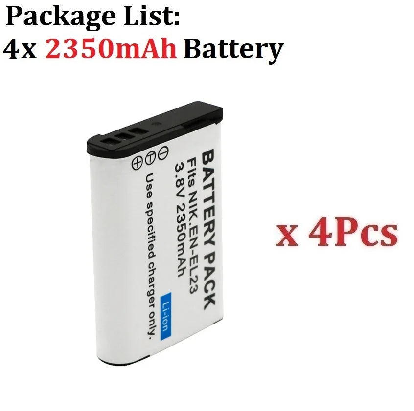 2350mAh EN-EL23 EN EL23 Battery + LED Charger for Nikon Coolpix B700 P610s P600 P900s S810c P610 P900 For Nikon EL23 Camera
