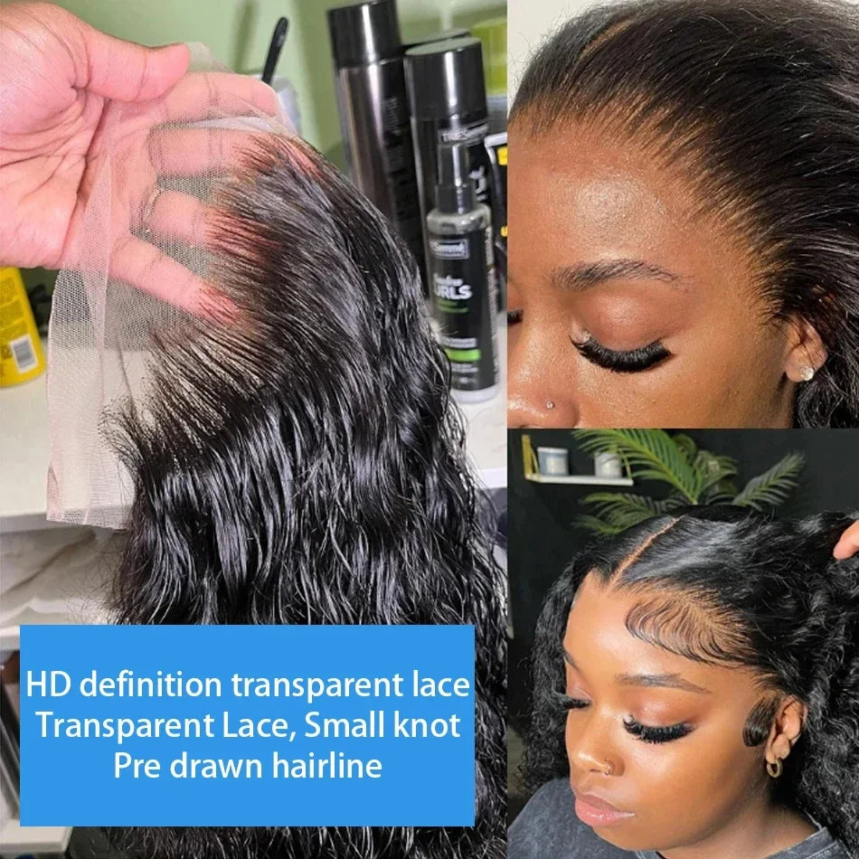 Brazilian Curly Short Bob 13x4 HD Lace Frontal Wigs 220% Deep Water Wave 4x4 Lace Front Wig 100% Human Hair For Women 14 16 Inch