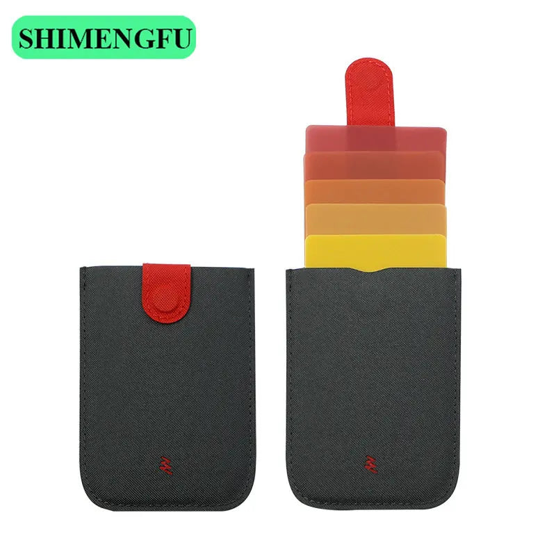 DAX V1 V2 V3 Leather Card Holder Mini Slim Portable Pulled Men Credit Card Wallet Color Gradient 5Card Money Purse Women Handbag