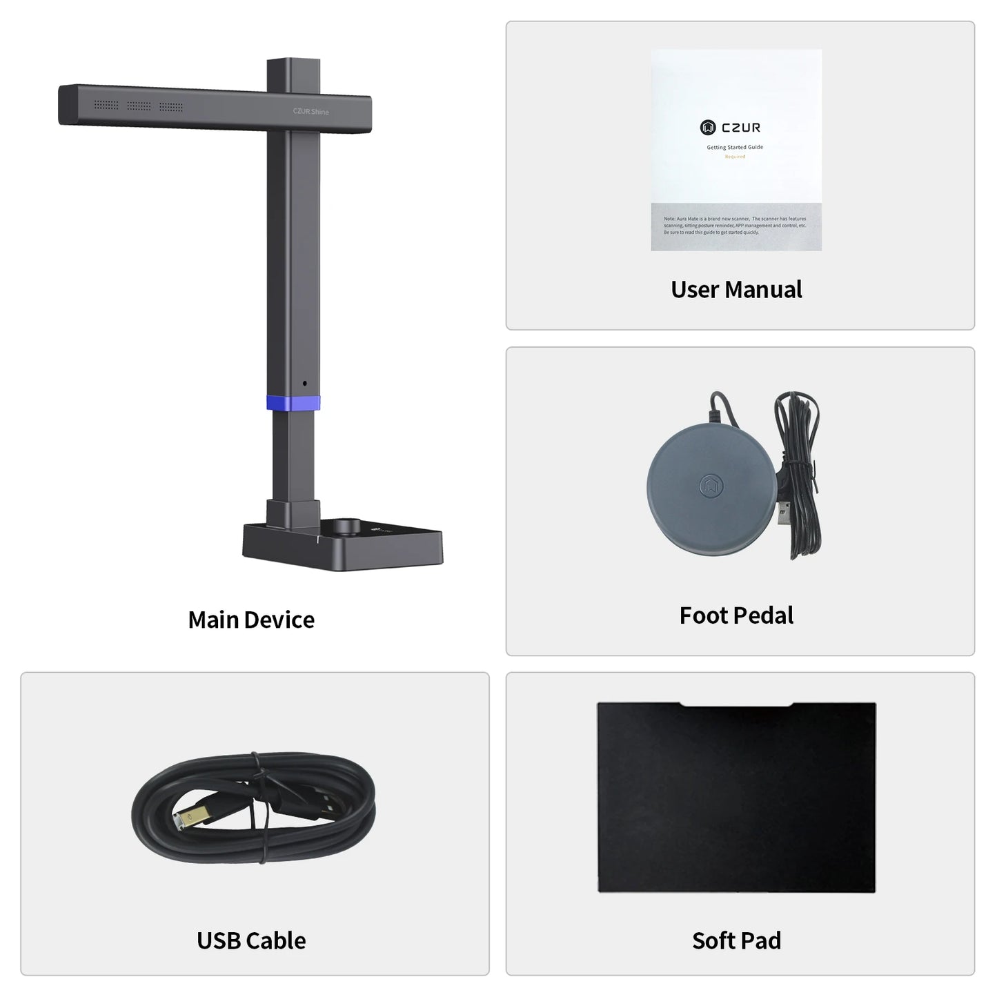 CZUR Shine Series Document Scanner, Portable USB Document Camera, Capture Max A3 Format with Fast Scan for Meeting and Learning