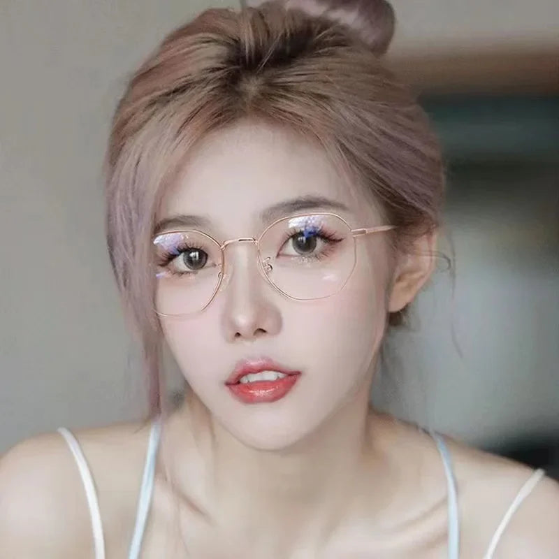 Anti Blue Light Myopia Glasses Irregular Computer Games Eyewear Men Women Portable High Definition Eyeglasses Diopter 0 To -6.0