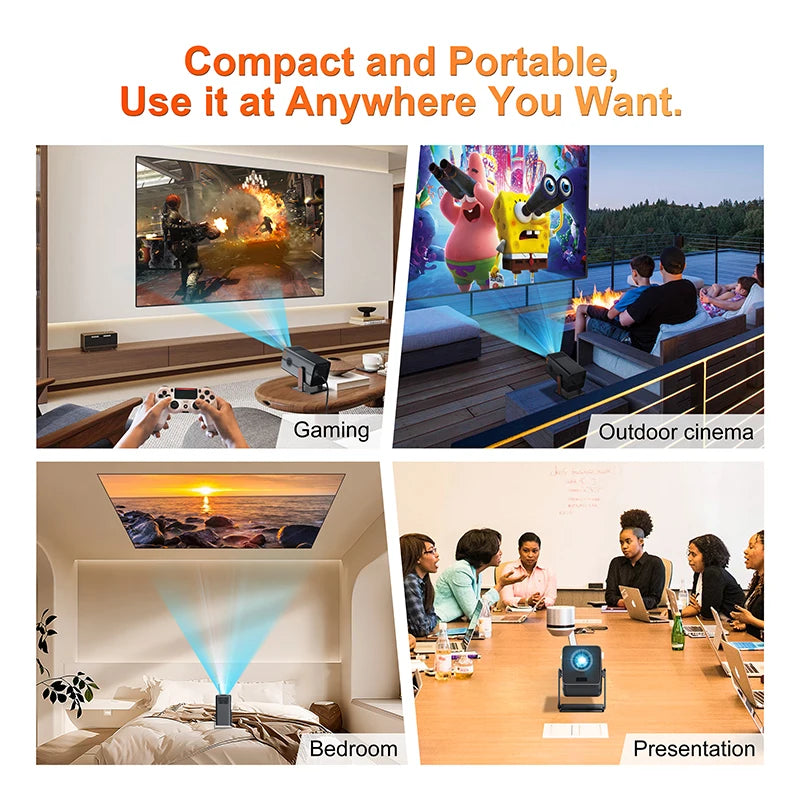 Xnano HM103-A Projector 4K Android 13 Dual WiFi5 300ANSI Amlogic T950S BT5.2 1920*1080P Home Theater Cinema Mini Projectors