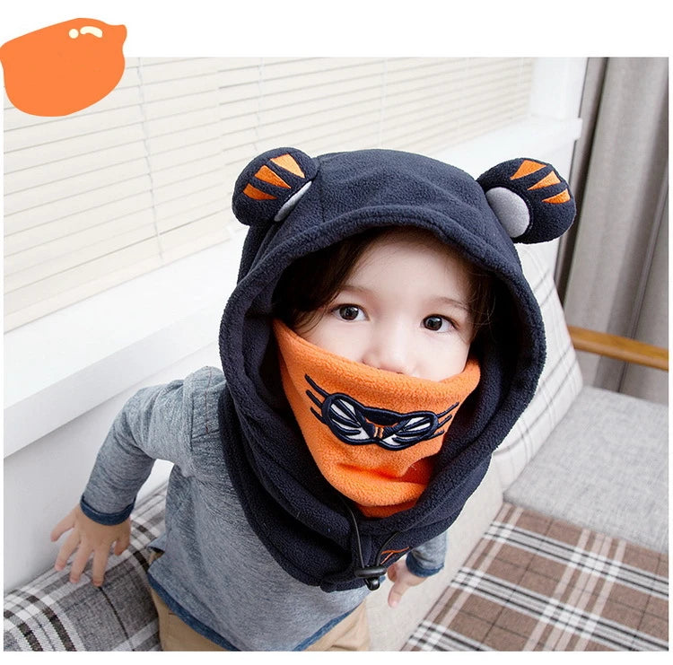 Lemonkid Kids Cartoon Animal Masked Hat Children Autumn Winter Warm Caps Child Girls Beanie Hats Boys Cycling Windproof Cap
