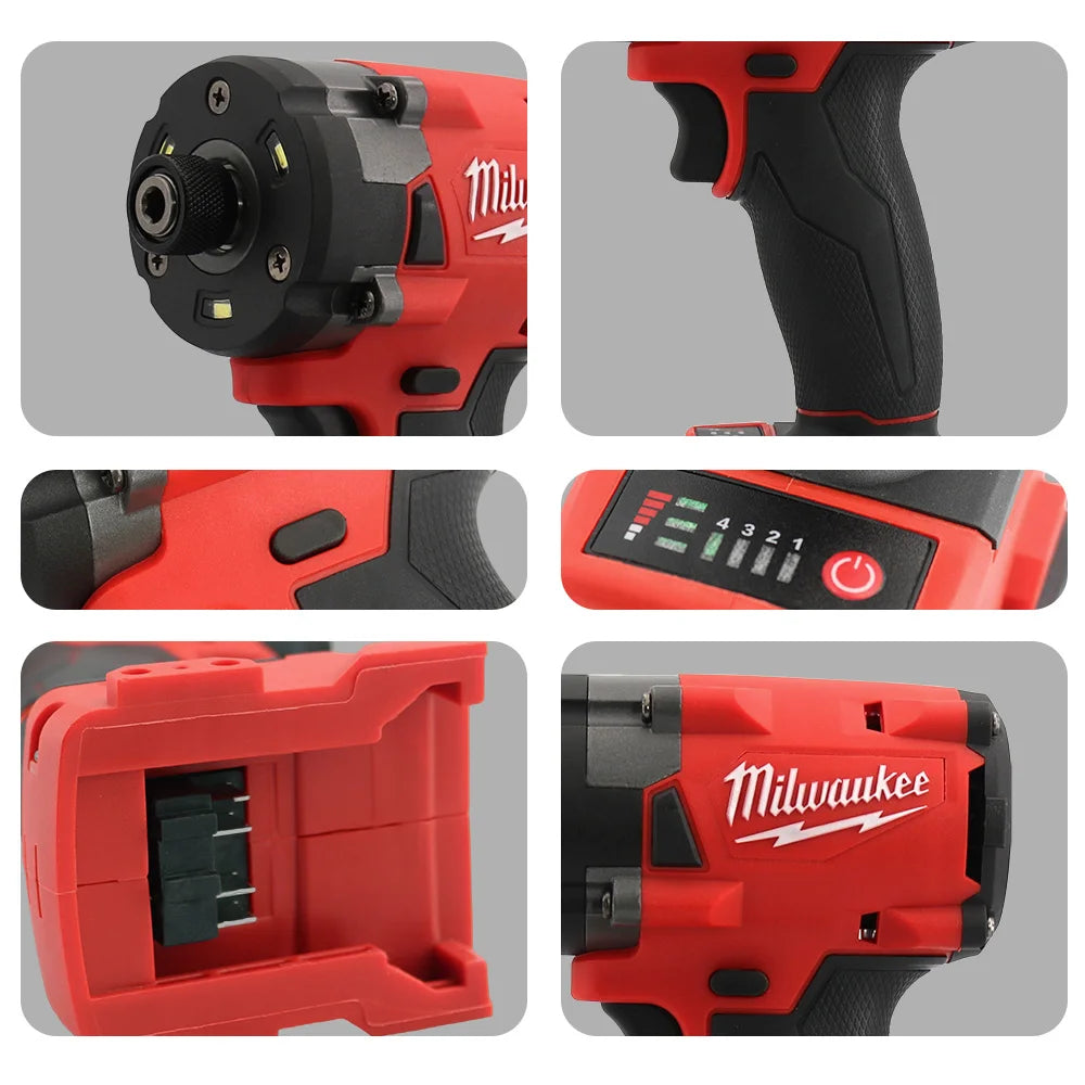 Milwaukee Brushless Cordless Electric Impact Driver Car Truck Repair Screwdriver Impact WrenchDrill Rechargable m18 Battery Tool