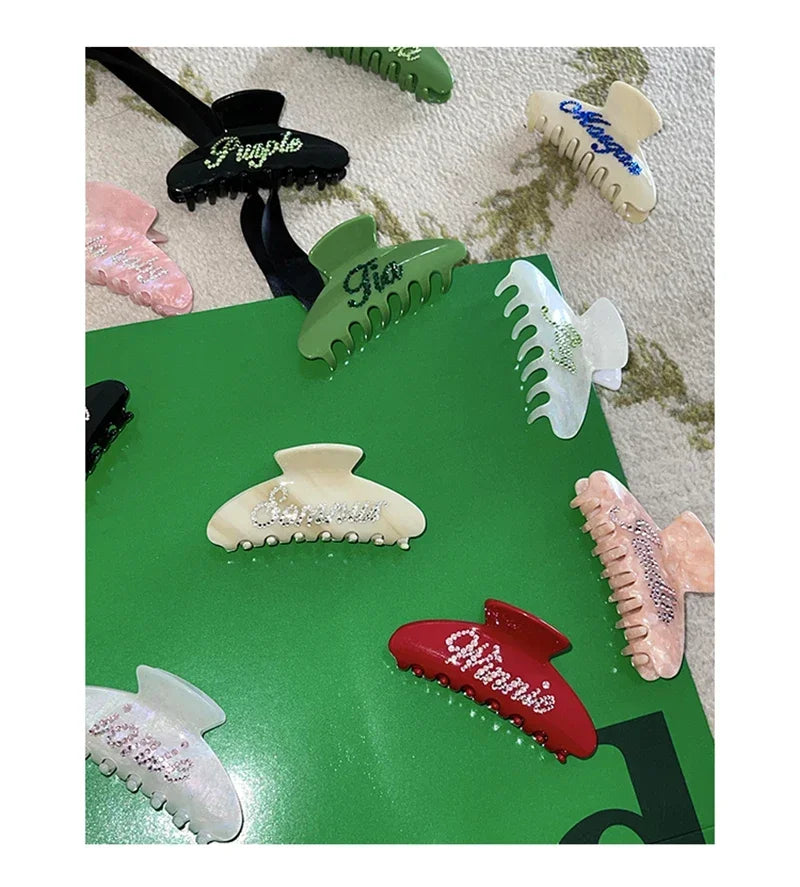 Handmade Customized Words Hairpins Hair Claw Barrettes Personalized Name Number Hair Clips Letters for Women Girls Jewelry 2022