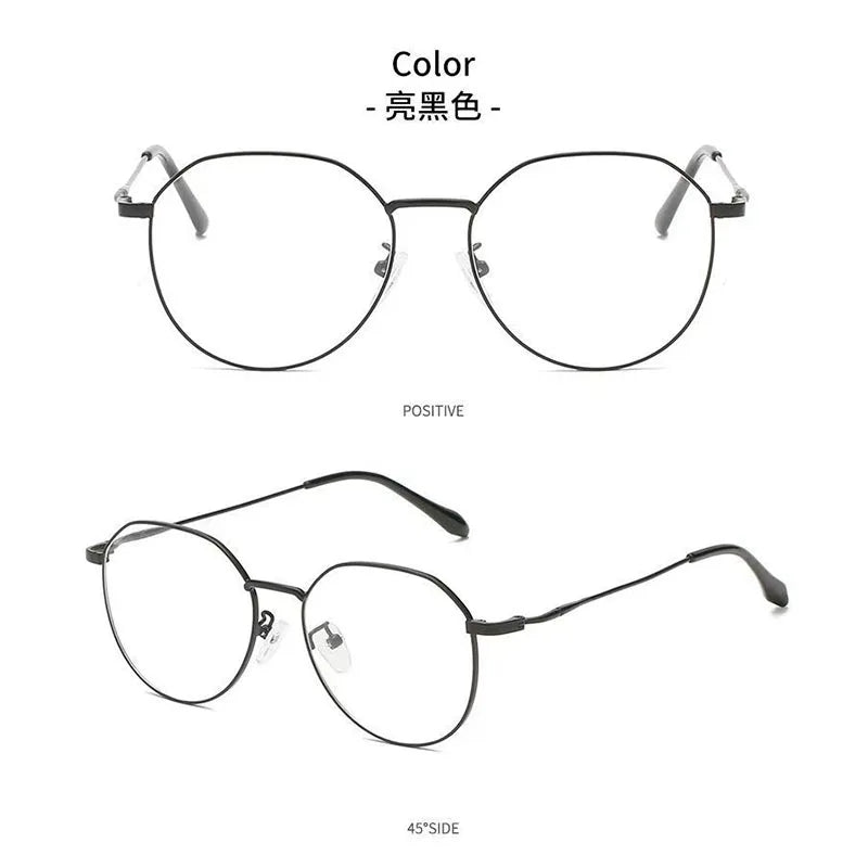 Vintage Anti Blue Light Glasses Metal Frame Optical Simple Women Men Transparent Eyewear Goggles Blue Ray Blocking Eyeglasses