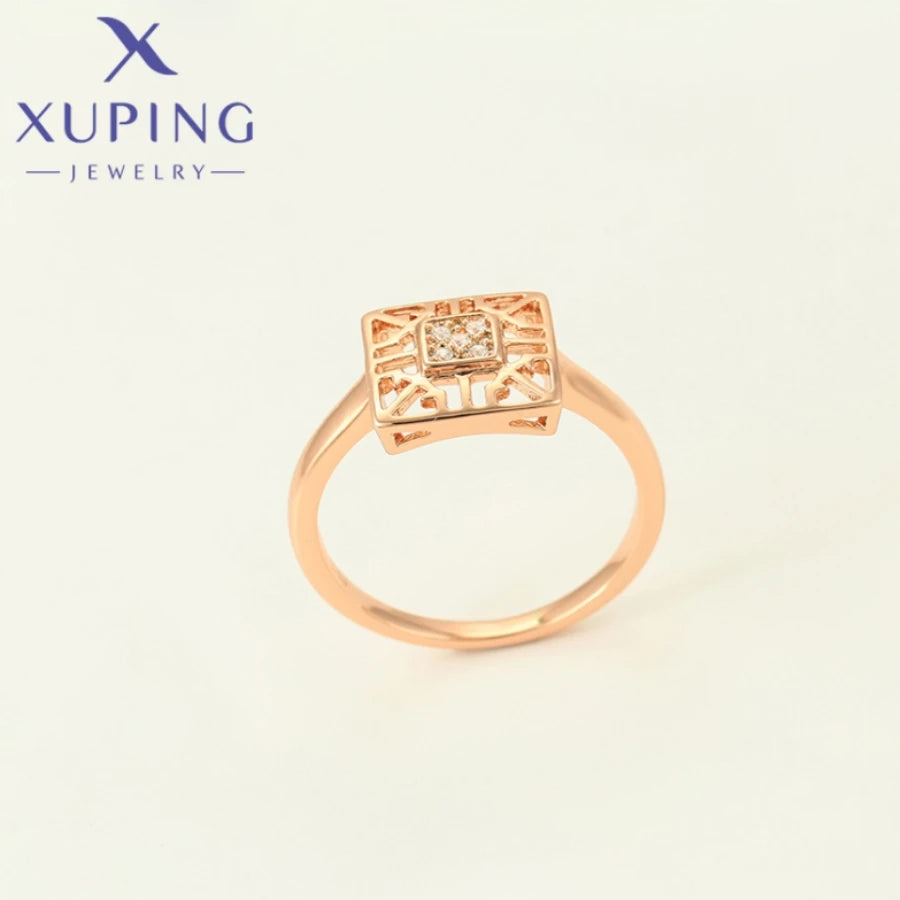 Xuping  Jewelry New Exquisite Style Pearl Unique Shape Rose Gold Color Rings Earrings for Women Set Party Wish Gifts A00917078