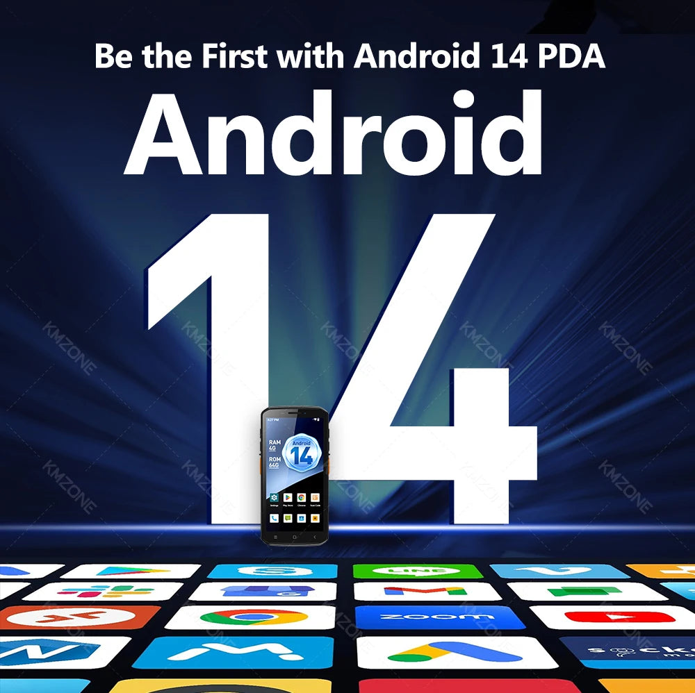 MTK6765 PDA Terminal Android 14 with NFC 4G64G Wifi GPS 1D 2D QR Barcode Scanner Reader Data Collector Mobile Warehouse device