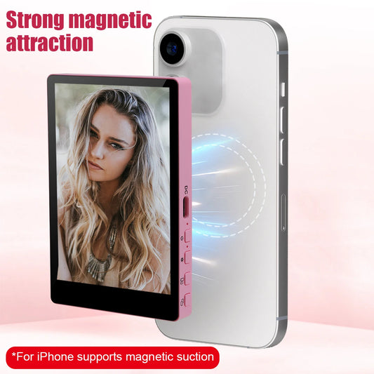 Wireless Magnetic Mount Vlog Selfie Monitor Screen Phone Rear Camera Selfie WiFi Bluetooth Connection for Selfie Live Vlog