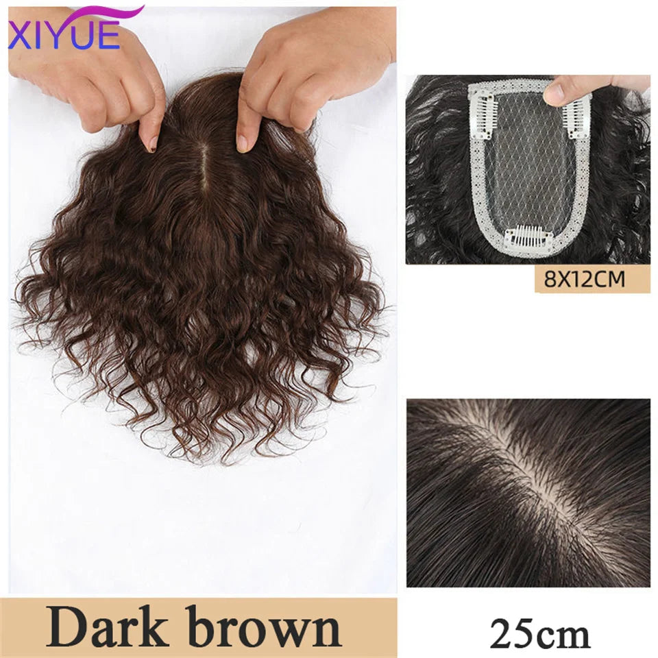 3D Bangs Invisible Seamless Head Hair Water Ripple Hair Air Bangs Head Overhead Natural Invisible Replacement Cover White Hair