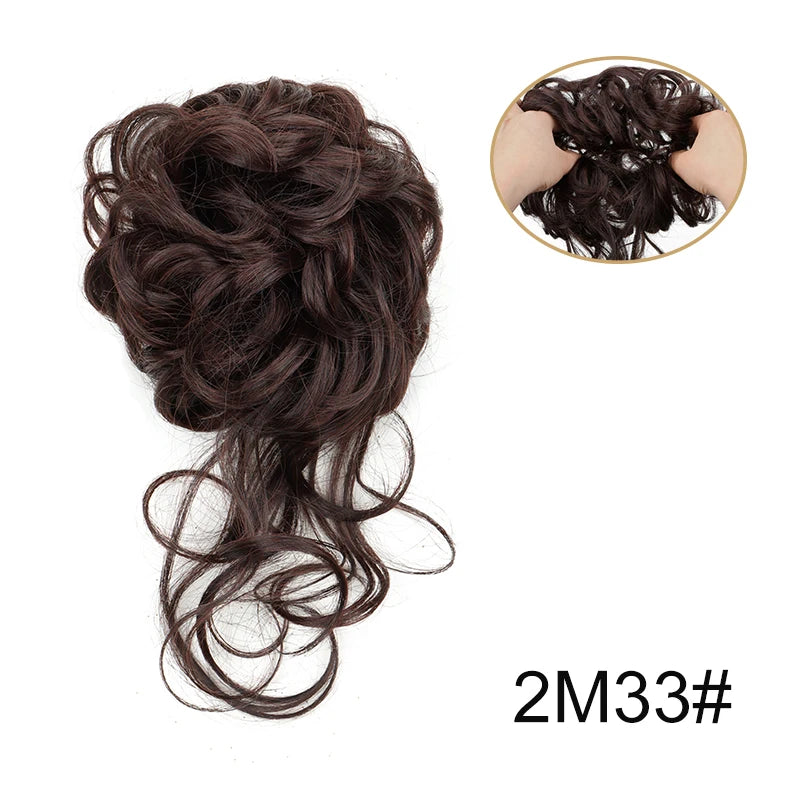 Synthetic Messy Donut Hair Buns Tousled Updo Chignon Elastic Hair Extension Hair Accessories for Women