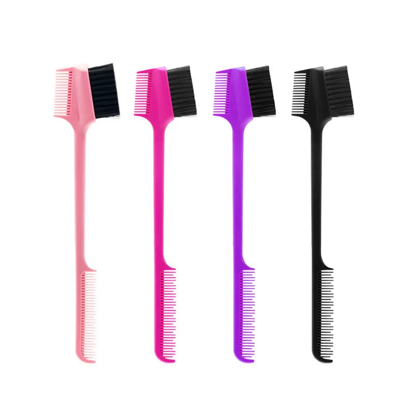 1pc double-sided edge comb control hair brush salon professional accessories 2-in-1 hair styling tool Special for real hair wigs