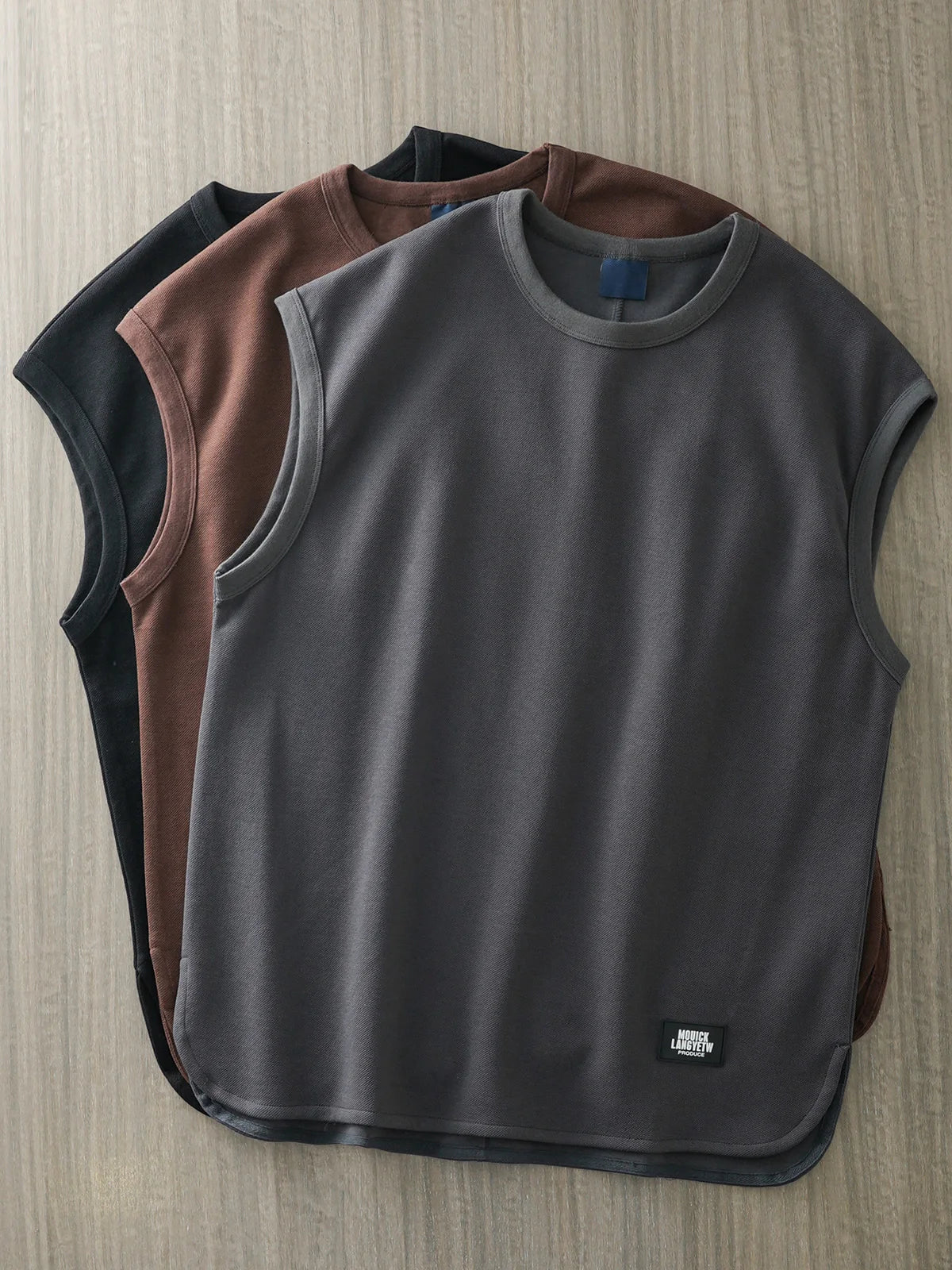 DUKEEN Heavyweight Pique Fabrics Tank Top Men 2024 Summer Sports Fitnesssleeveless T-Shirt Loose Solid Color Tops