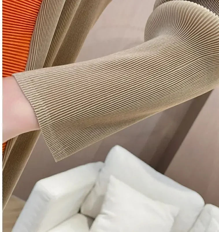 Folded Fake Two Piece Dress 2025 Spring Large Sleeves Round Neck Printed Mom's Dress  Y2k Dress