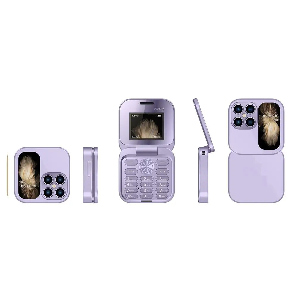 Small Foldable Mobile Phone Auto Call Record Speed Dial Dual SIM Card High Definition Rear Camera Flip Telephones Cellphones