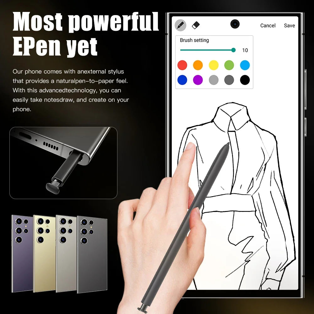 2025New S24 Ultra 7.3HD Cellphones Global Version 4G 5G Original Smartphone Dual SIM Android 14 Cell Phone 8000mAh Mobile Phones