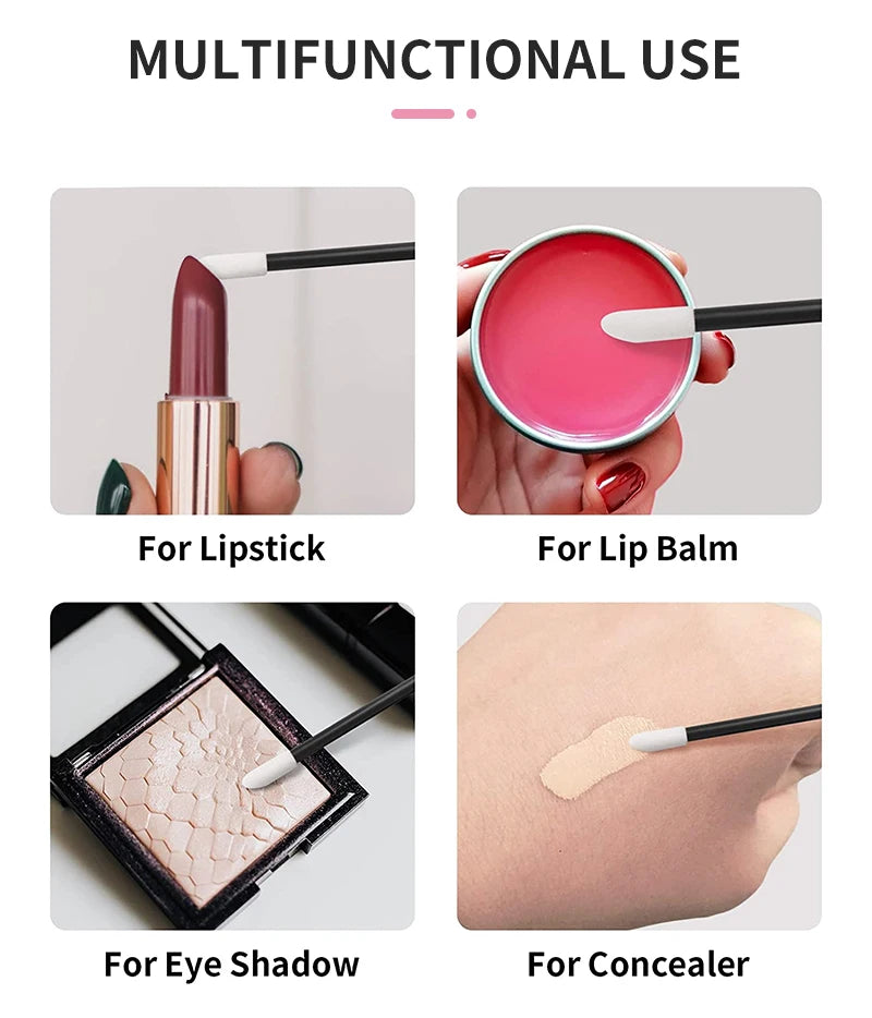 50Pcs Disposable Lip Brush Eyelash Makeups Microbrush Lash Extension Mascara Applicator Lipstick Wands Set Cosmetic Makeup Tools