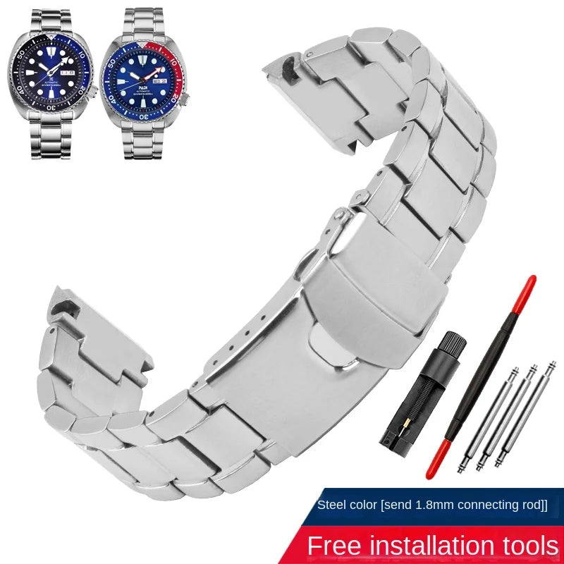 Solid stainless wristband for Seiko steel Wrist strap abalone turtle SRPE99K1 srpa21 srp777 srpc25 men's metal watchband 22mm