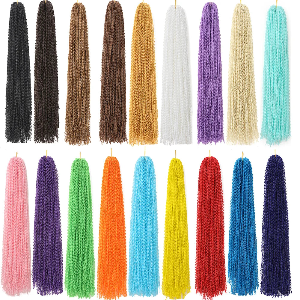 Zizi Braids Synthetic Crochet Hair Colored Box Braids Deep Wave Hair Long Senegalse Twist Braiding Hair Extensions