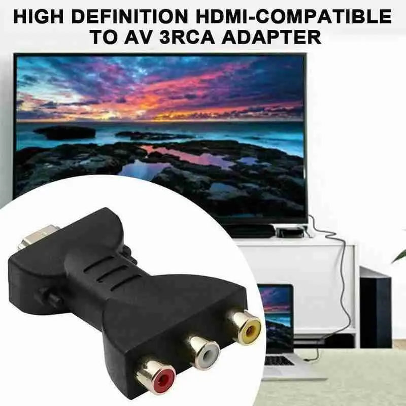 Mini HDMI TO AV Gold-plated HDMI-compatible Male To 3 RGB RCA Video Audio Adapter AV Component Converter Connector For HDTV DVD